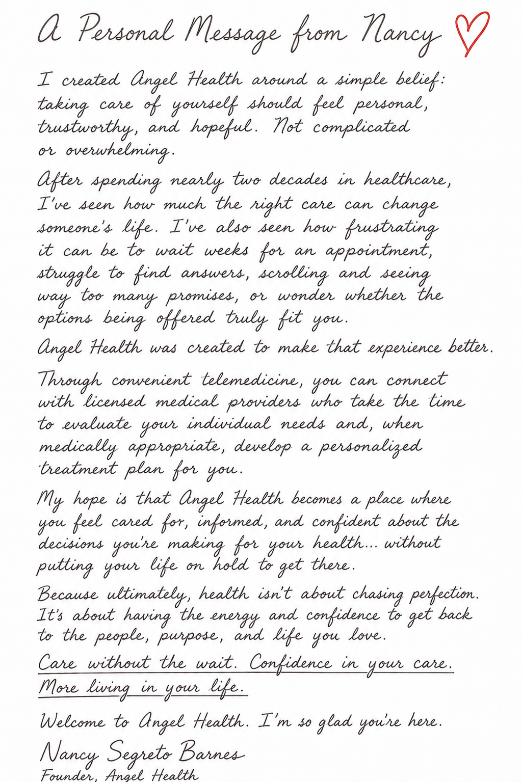 Nancy hand Written Letter